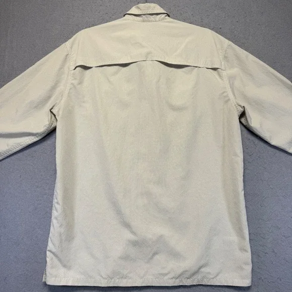 Eddie Bauer Mens Long Sleeve Button Down Shirt Beige Utility Outdoor Size M - Picture 7 of 11